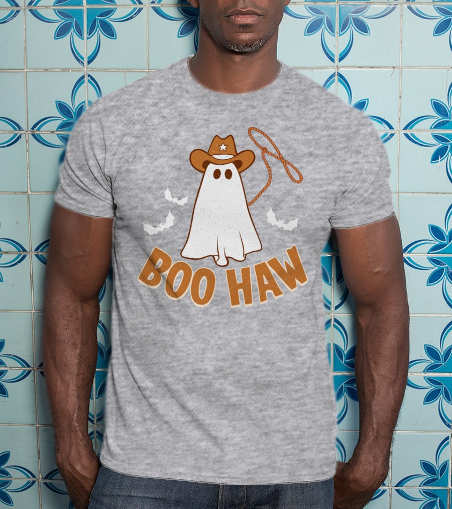 Boo Haw Western Ghost Cowboy Halloween T-Shirt