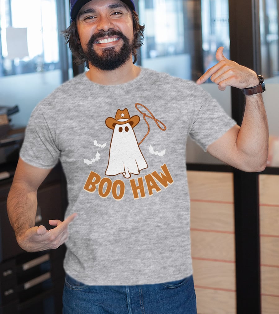 Boo Haw Western Ghost Cowboy Halloween T-Shirt