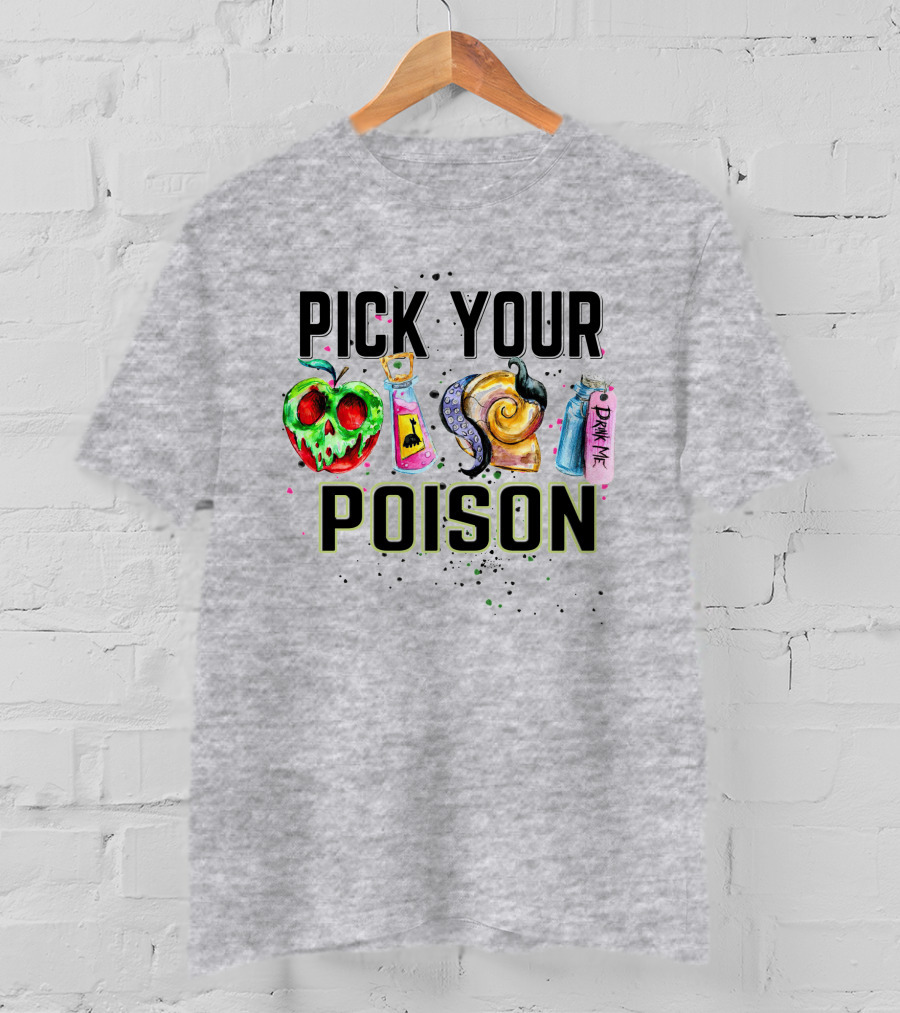 Pick Your Poison Halloween Skull Apple Potion Snail Drink Me T-Shirt