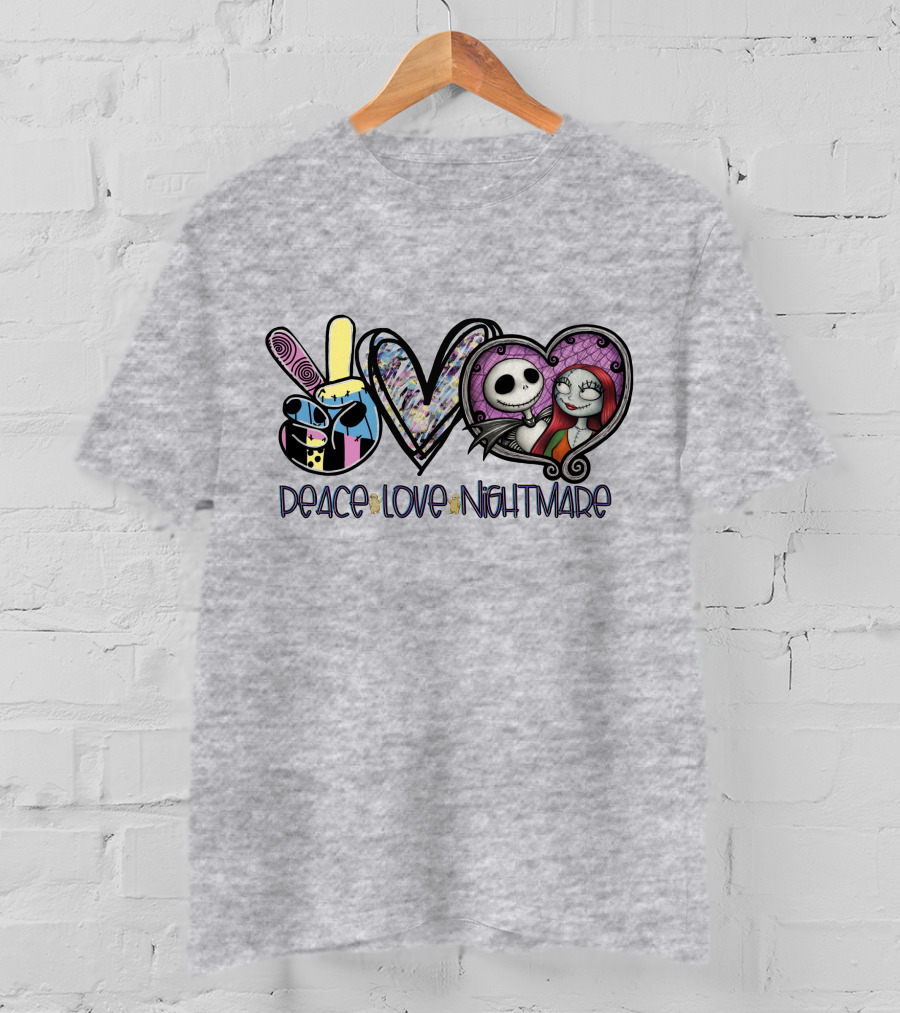 Peace Love Nightmare Before Christmas Halloween T-Shirt