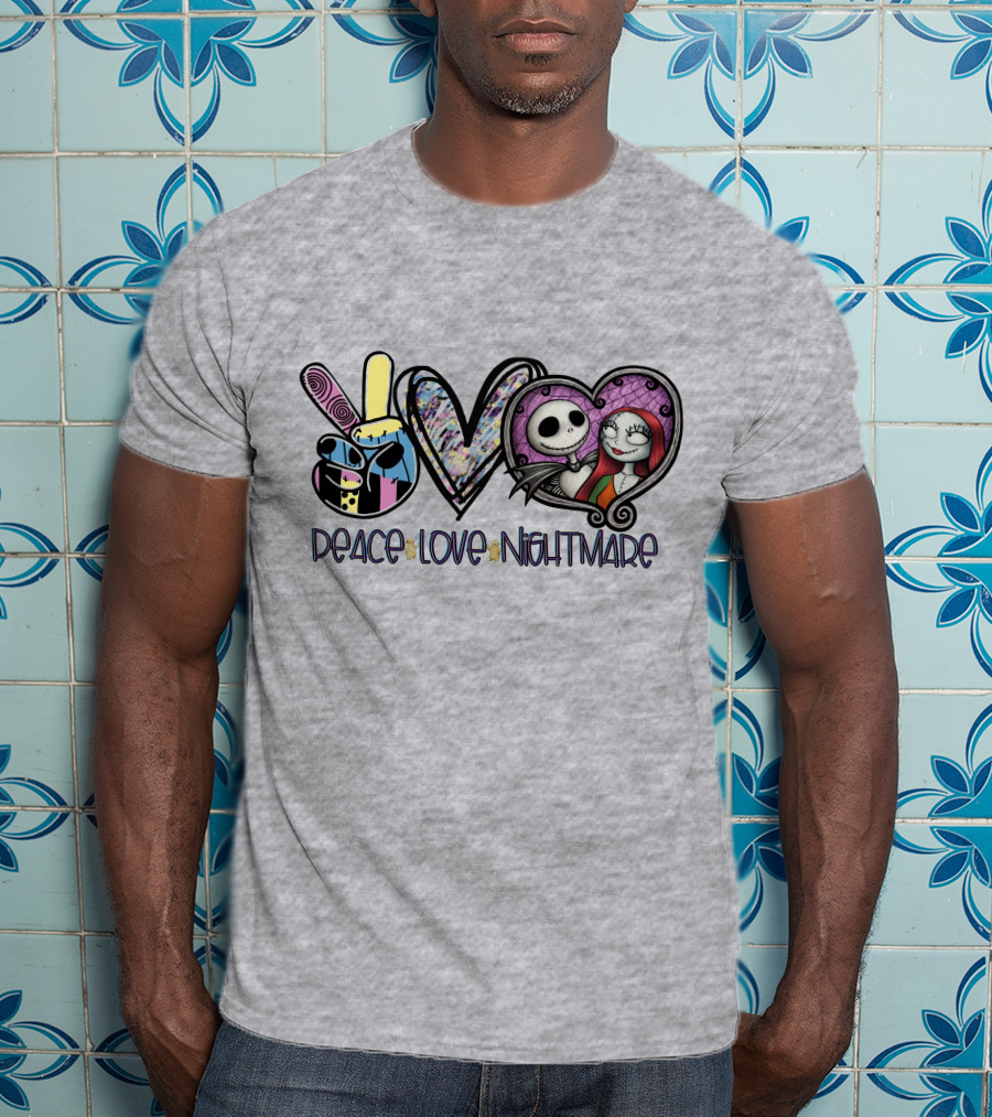 Peace Love Nightmare Before Christmas Halloween T-Shirt
