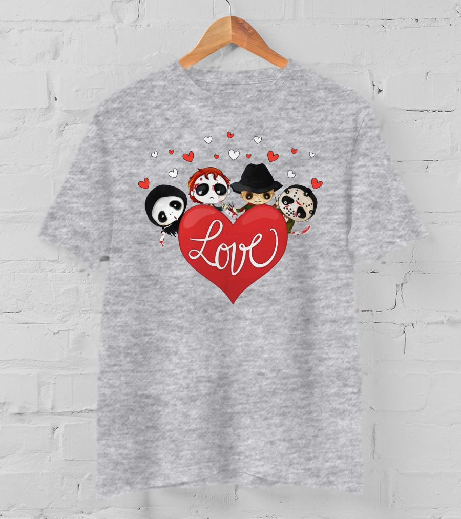 Love Horror Movie Chibi Quartet Valentine T-Shirt