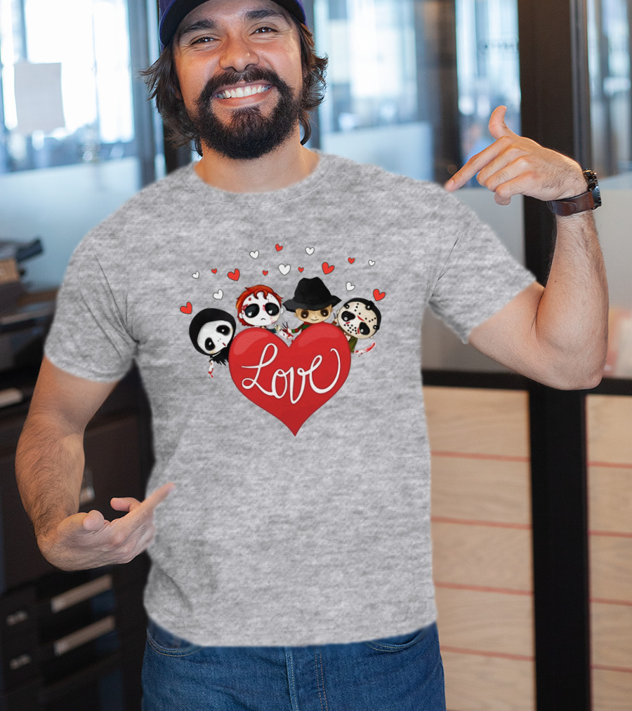 Love Horror Movie Chibi Quartet Valentine T-Shirt