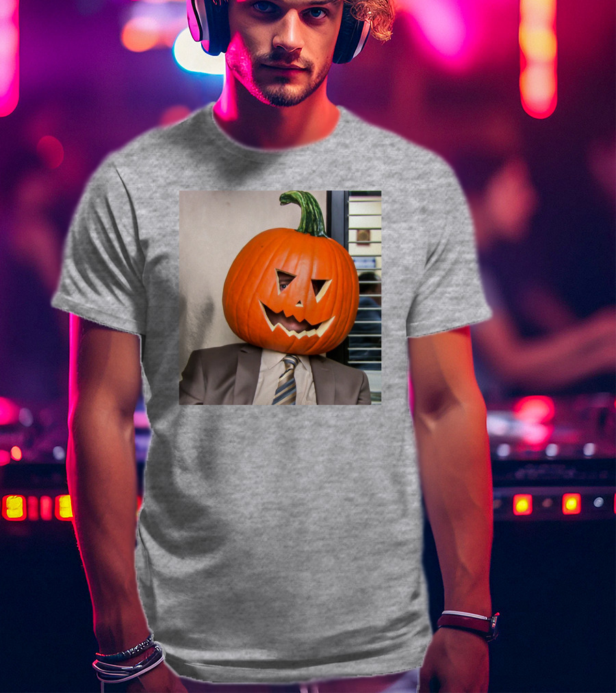 Office Halloween Pumpkin Head Costume T-Shirt
