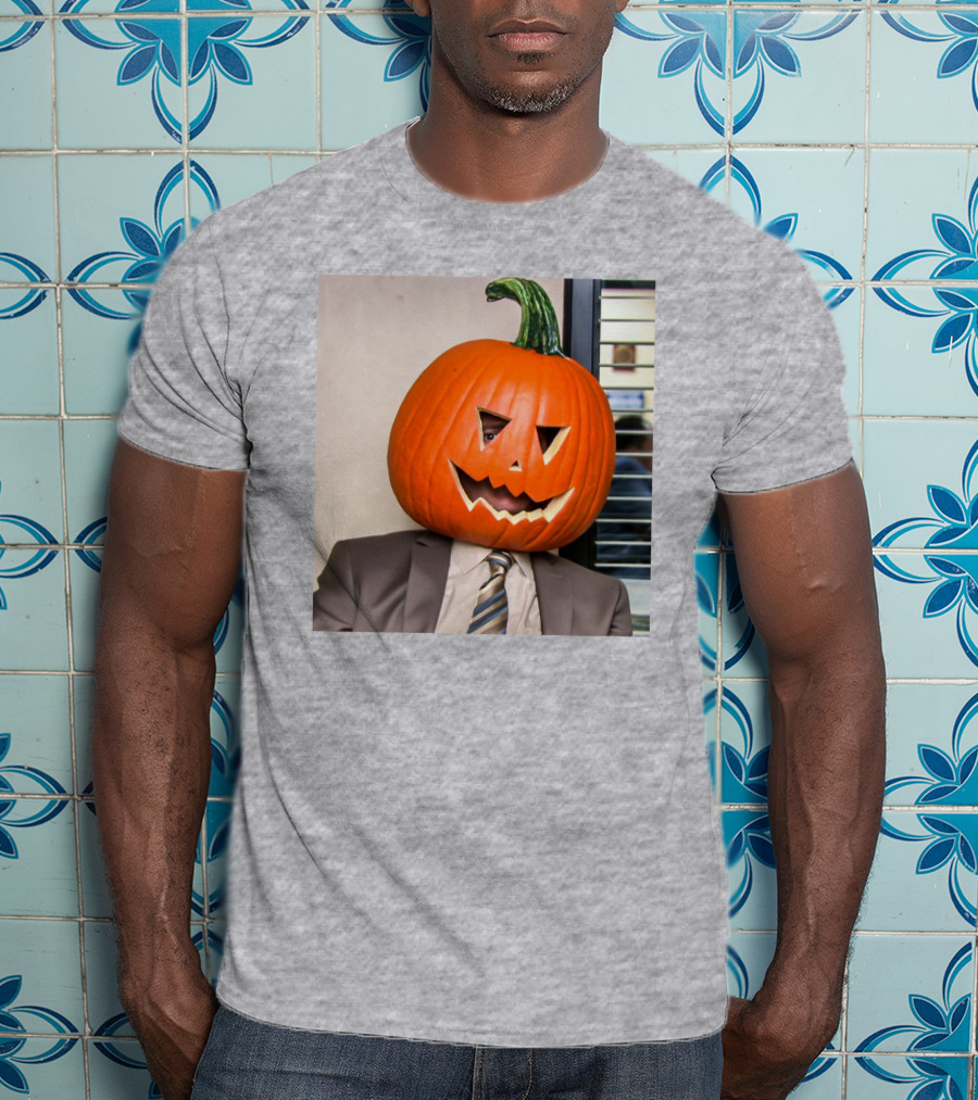 Office Halloween Pumpkin Head Costume T-Shirt