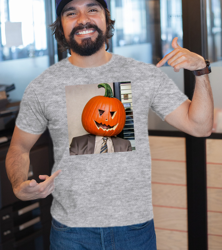 Office Halloween Pumpkin Head Costume T-Shirt