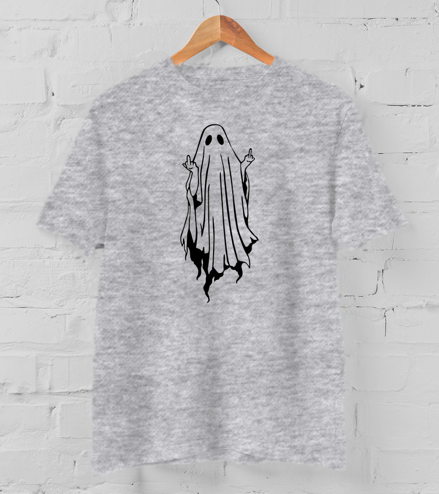 Middle Finger Ghost Gesture T-Shirt
