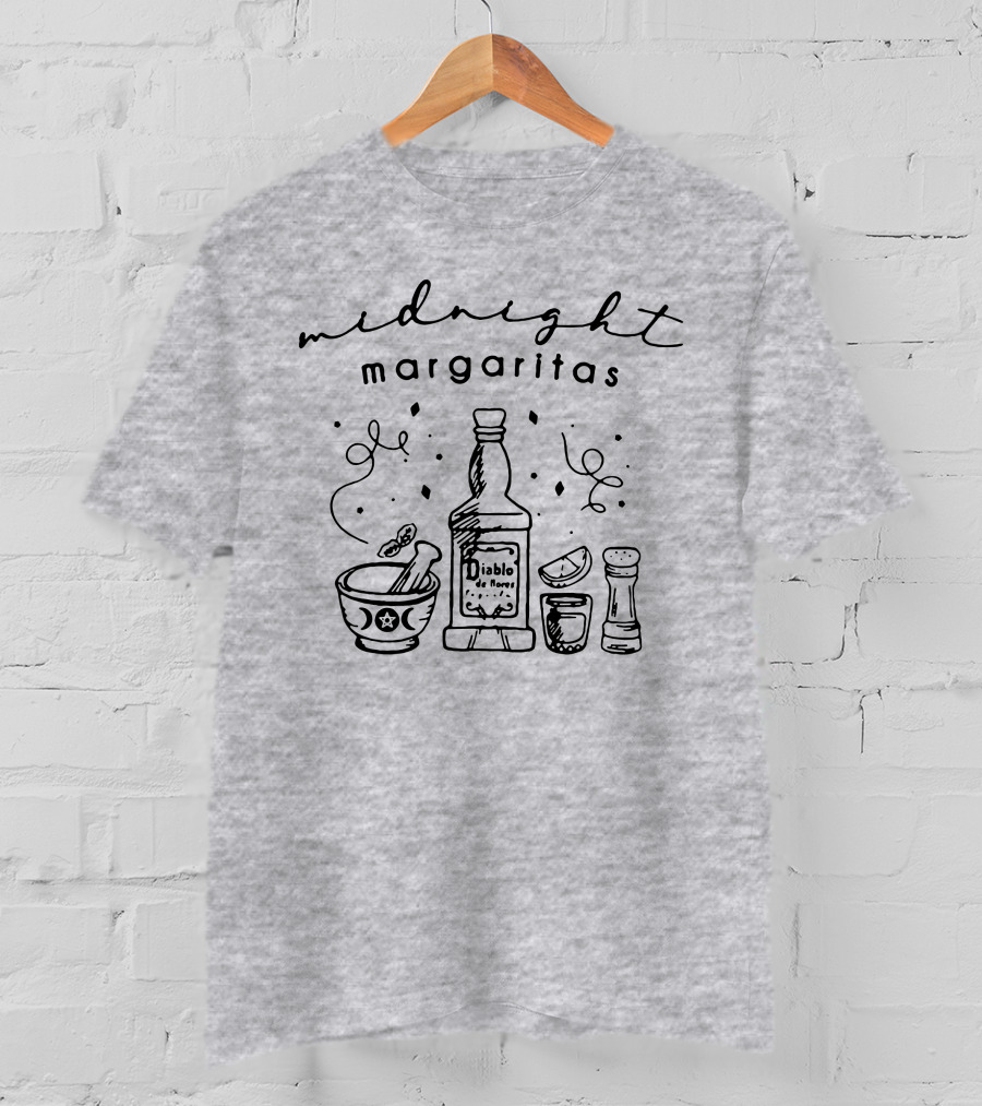 Midnight Margaritas Society Diablo Tequila Practical Magic Halloween Drinking Gift T-Shirt