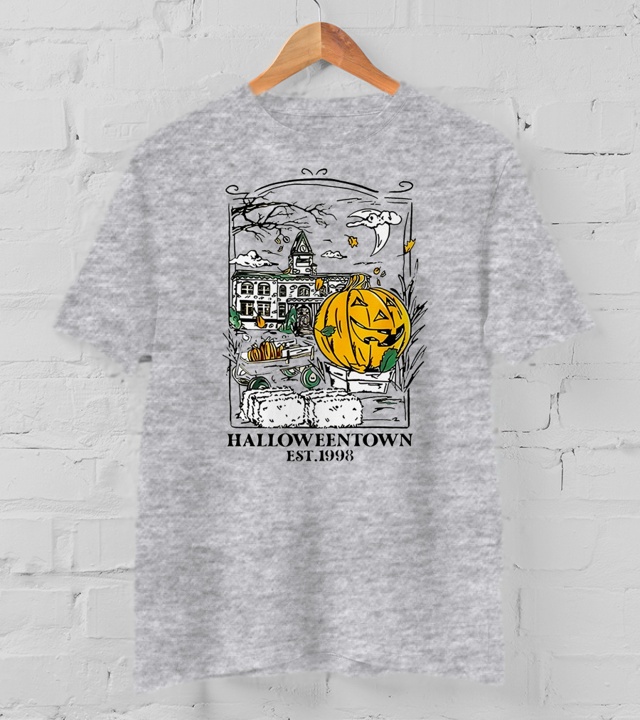Halloweentown Est 1998 Jack-O'-Lantern And Haunted House Scene T-Shirt