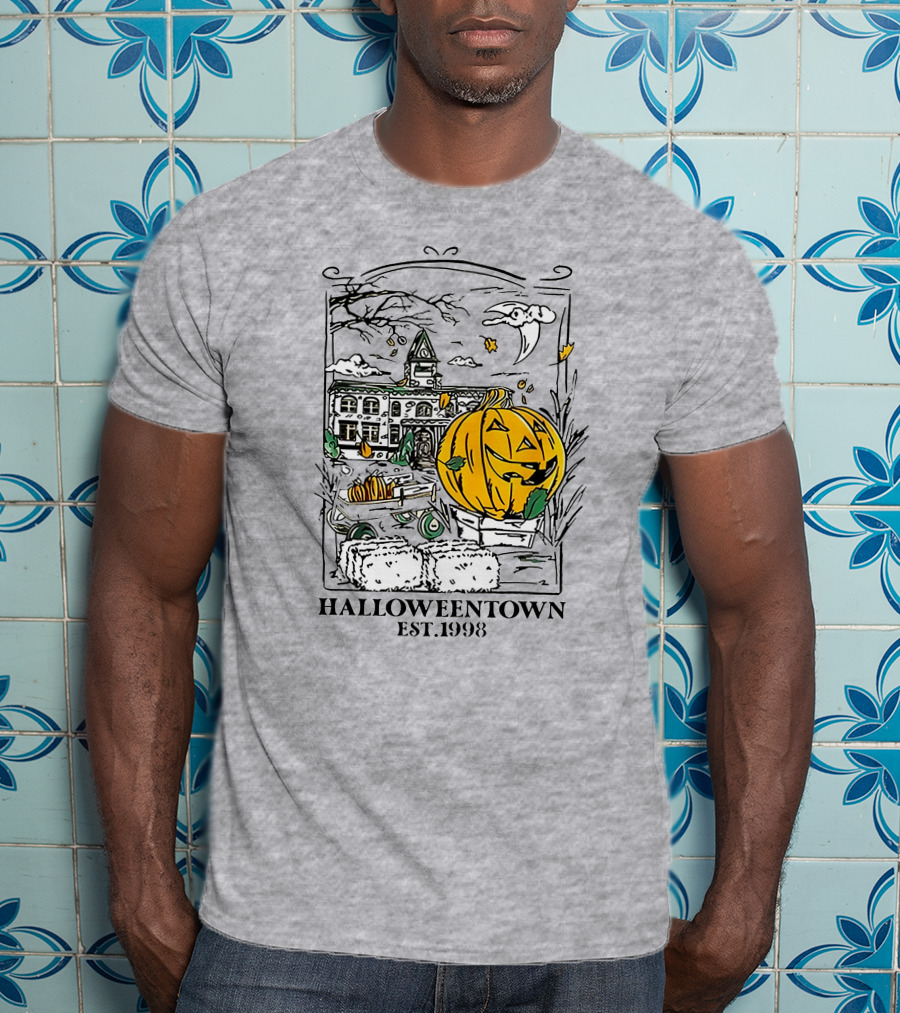 Halloweentown Est 1998 Jack-O'-Lantern And Haunted House Scene T-Shirt