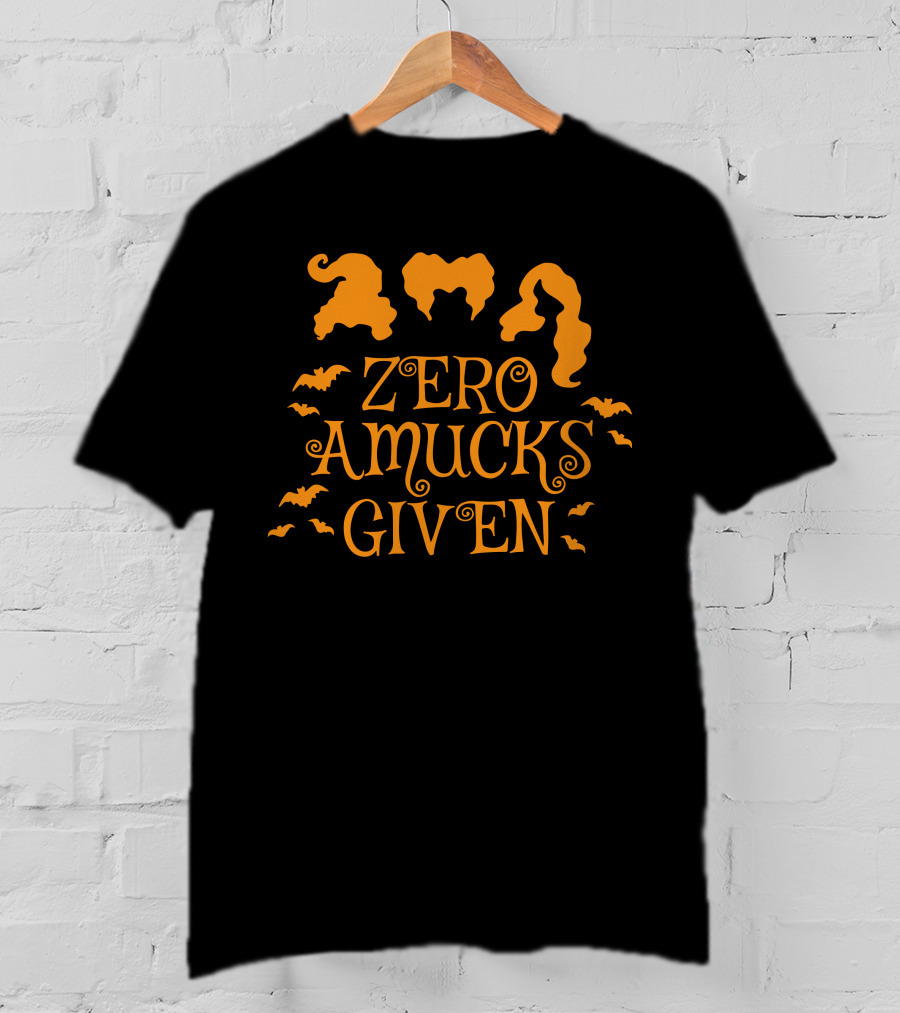 Zero Amucks Given Hocus Pocus Witch Silhouettes And Bats T-Shirt