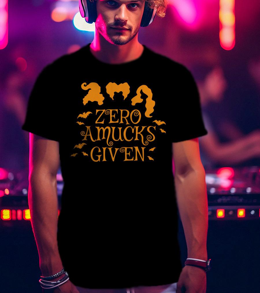 Zero Amucks Given Hocus Pocus Witch Silhouettes And Bats T-Shirt