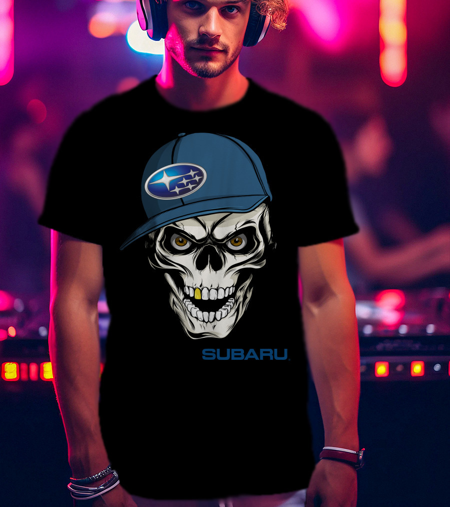 SUBARU Skull With Cap T-Shirt