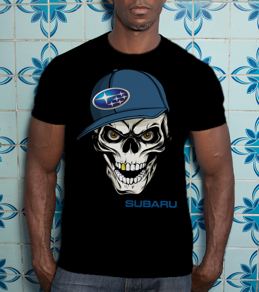SUBARU Skull With Cap T-Shirt