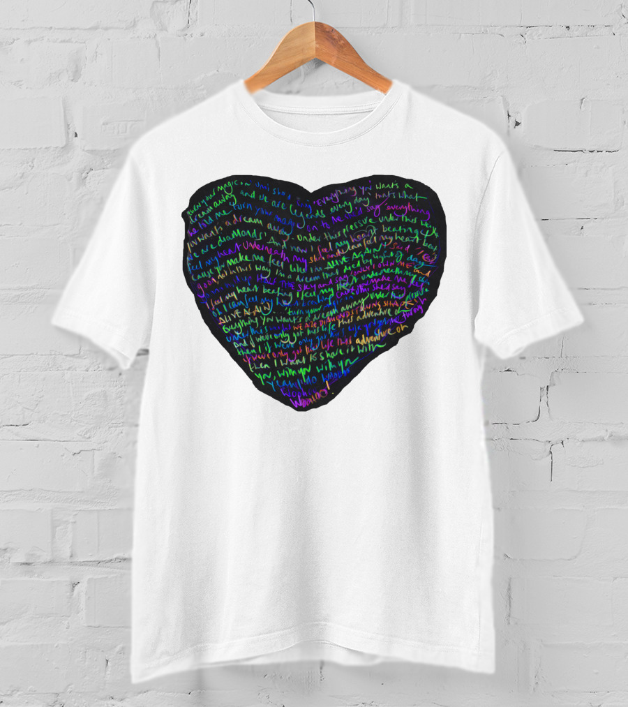 C.P White Heart Shaped T-Shirt