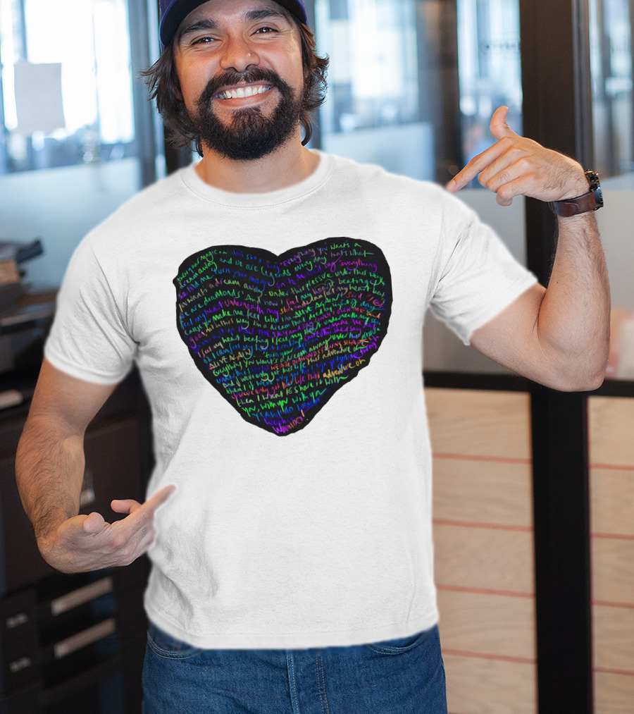 C.P White Heart Shaped T-Shirt