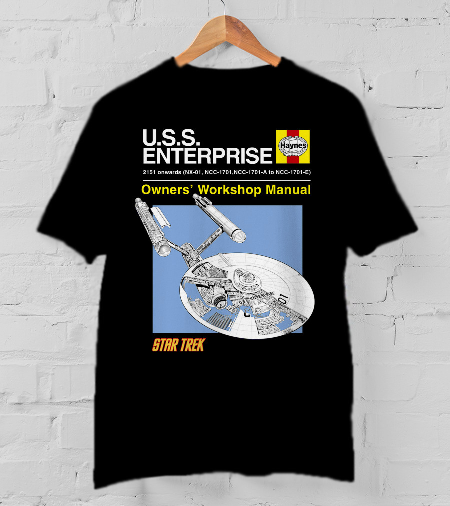 U.S.S Enterprise Haynes Owners' Workshop Manual Star Trek 2151 Onwards NCC-1701 NCC-1701-A To NCC-1701-E T-Shirt