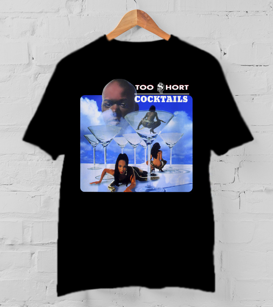 Too Short Cocktails Album Cover Sky And Martini Glasses T-Shirt
