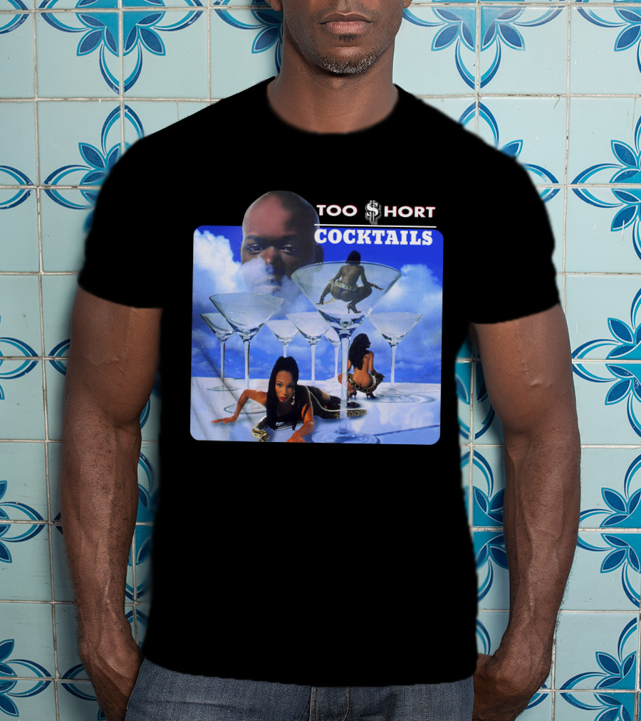 Too Short Cocktails Album Cover Sky And Martini Glasses T-Shirt