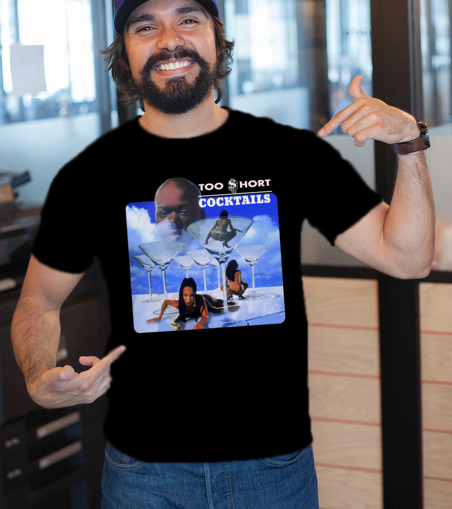 Too Short Cocktails Album Cover Sky And Martini Glasses T-Shirt