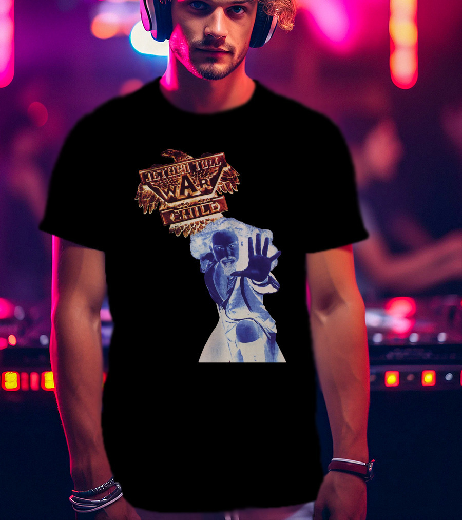 Jethro Tull War Child Eagle Motif With Reaching Figure T-Shirt