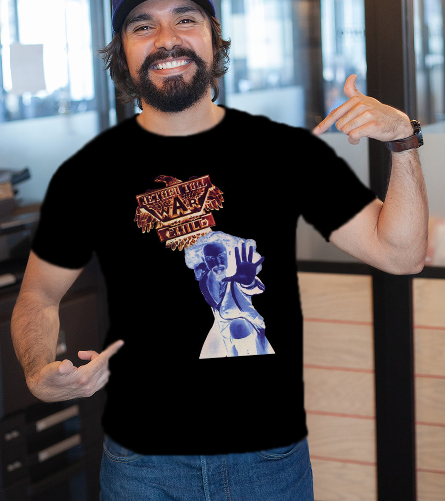 Jethro Tull War Child Eagle Motif With Reaching Figure T-Shirt
