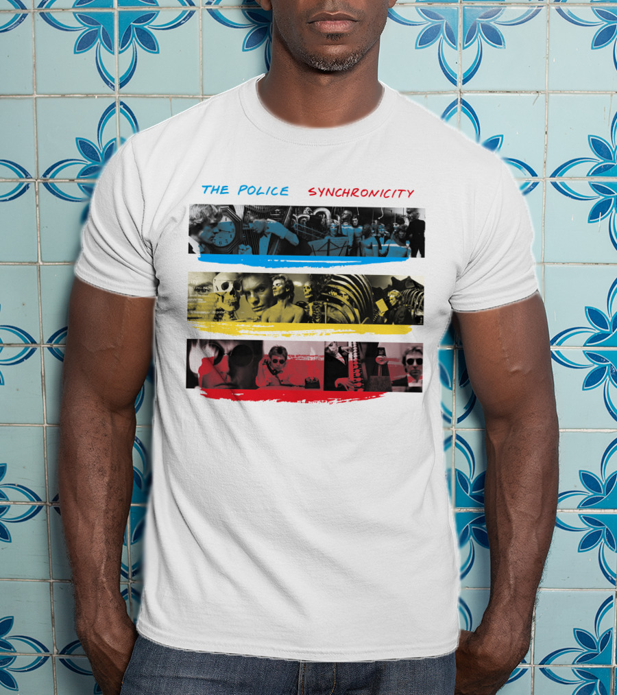 The Police Synchronicity Album Art Stripes T-Shirt
