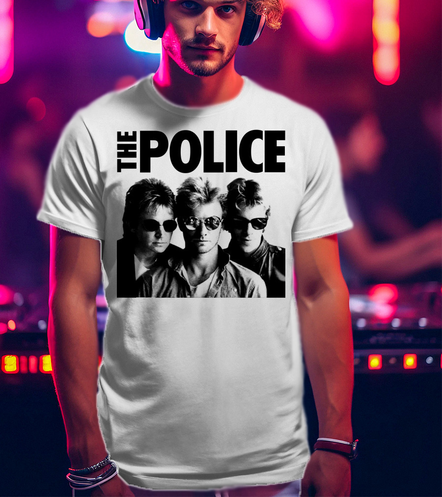 The Police Band Black And White Photo T-Shirt