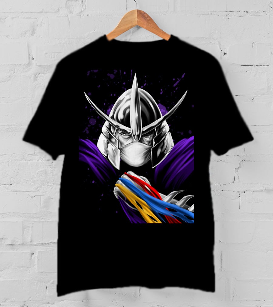 Shredder Ninja Turtles Villain With Colorful Energy Bands T-Shirt