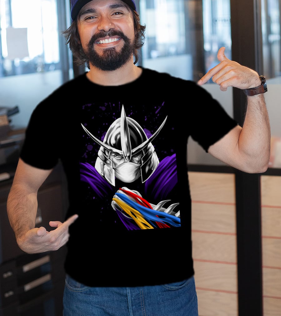 Shredder Ninja Turtles Villain With Colorful Energy Bands T-Shirt
