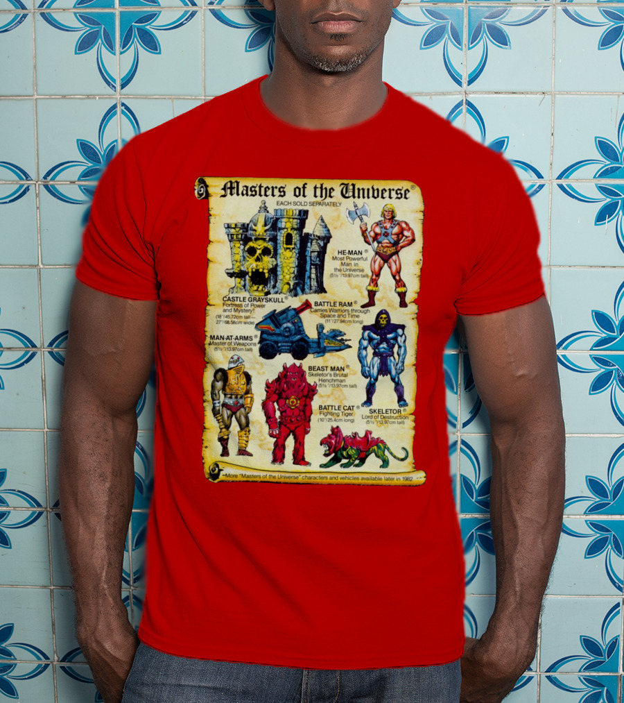 Masters Of The Universe He-Man Castle Grayskull Skeletor Battle Ram Man-At-Arms Beast Man Battle Cat T-Shirt