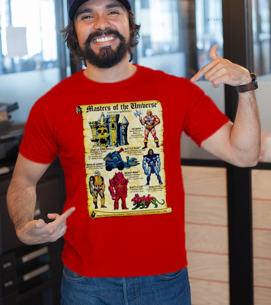 Masters Of The Universe He-Man Castle Grayskull Skeletor Battle Ram Man-At-Arms Beast Man Battle Cat T-Shirt
