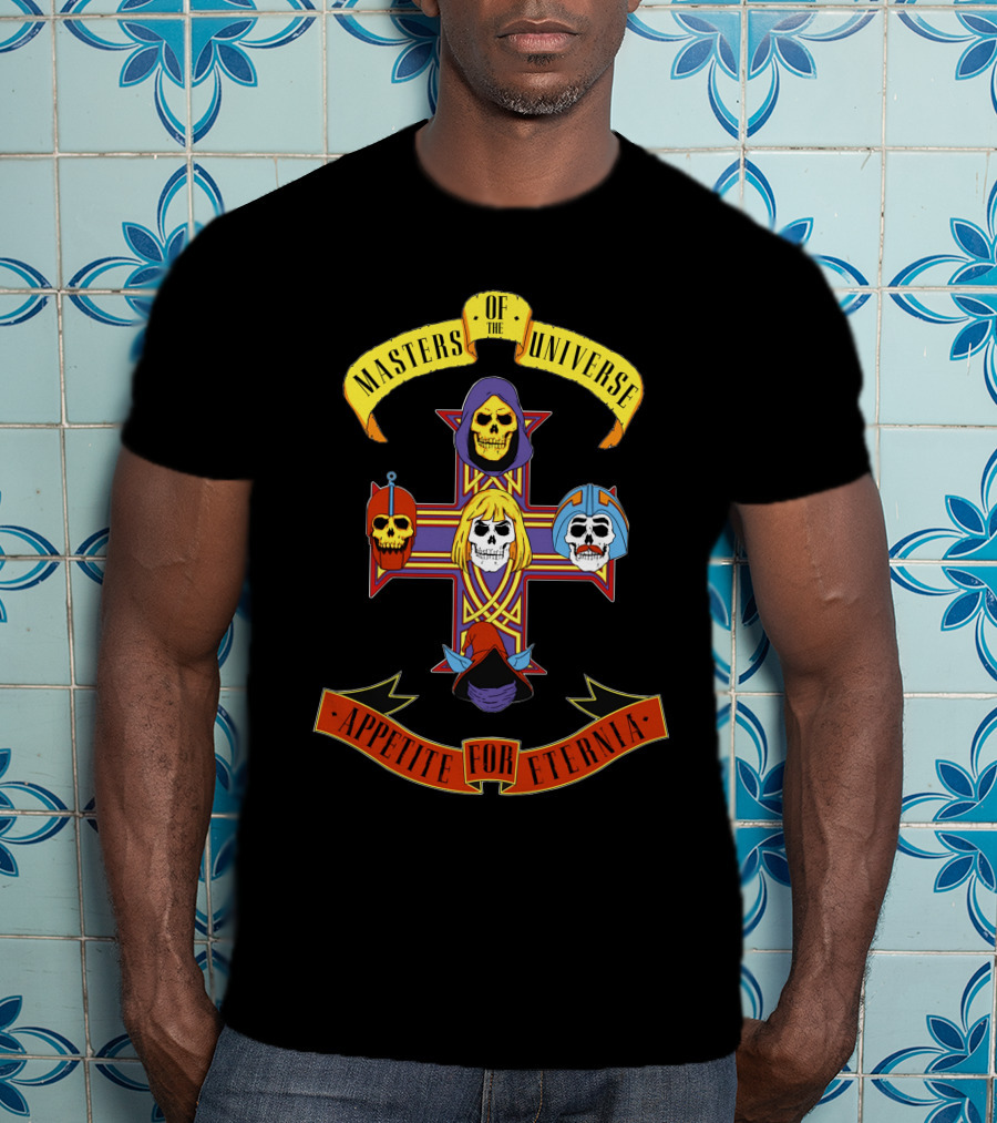 Masters Of The Universe Appetite For Eternia Cross Skulls T-Shirt