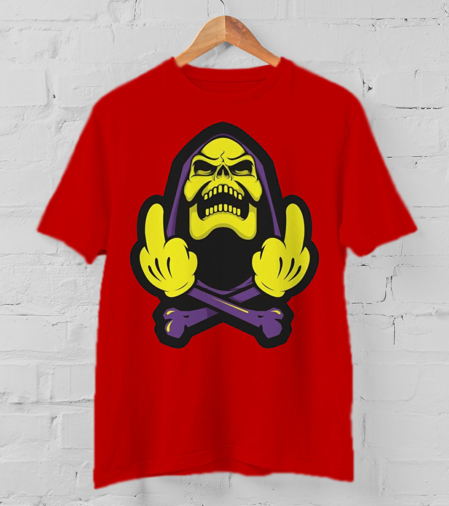 Skeletor Masters Of The Universe Skull Crossbones Gesture T-Shirt