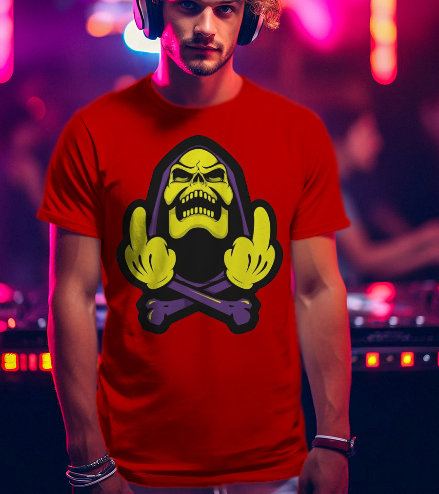 Skeletor Masters Of The Universe Skull Crossbones Gesture T-Shirt