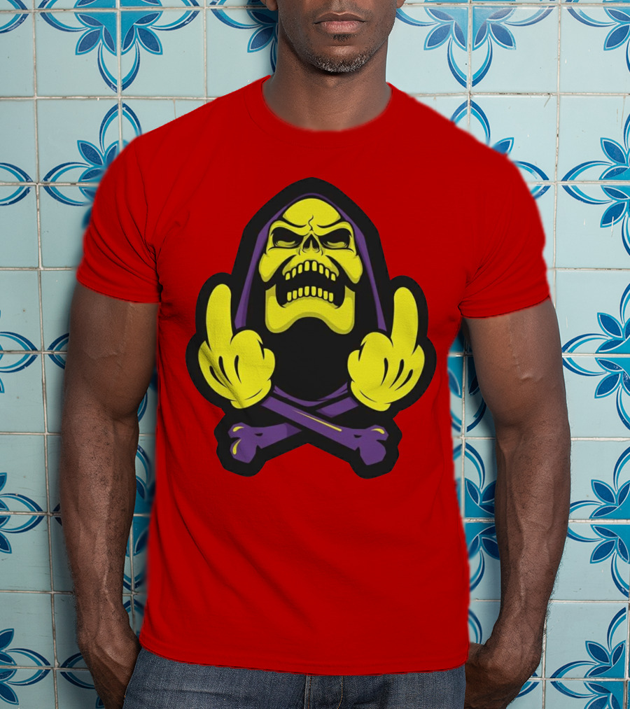 Skeletor Masters Of The Universe Skull Crossbones Gesture T-Shirt