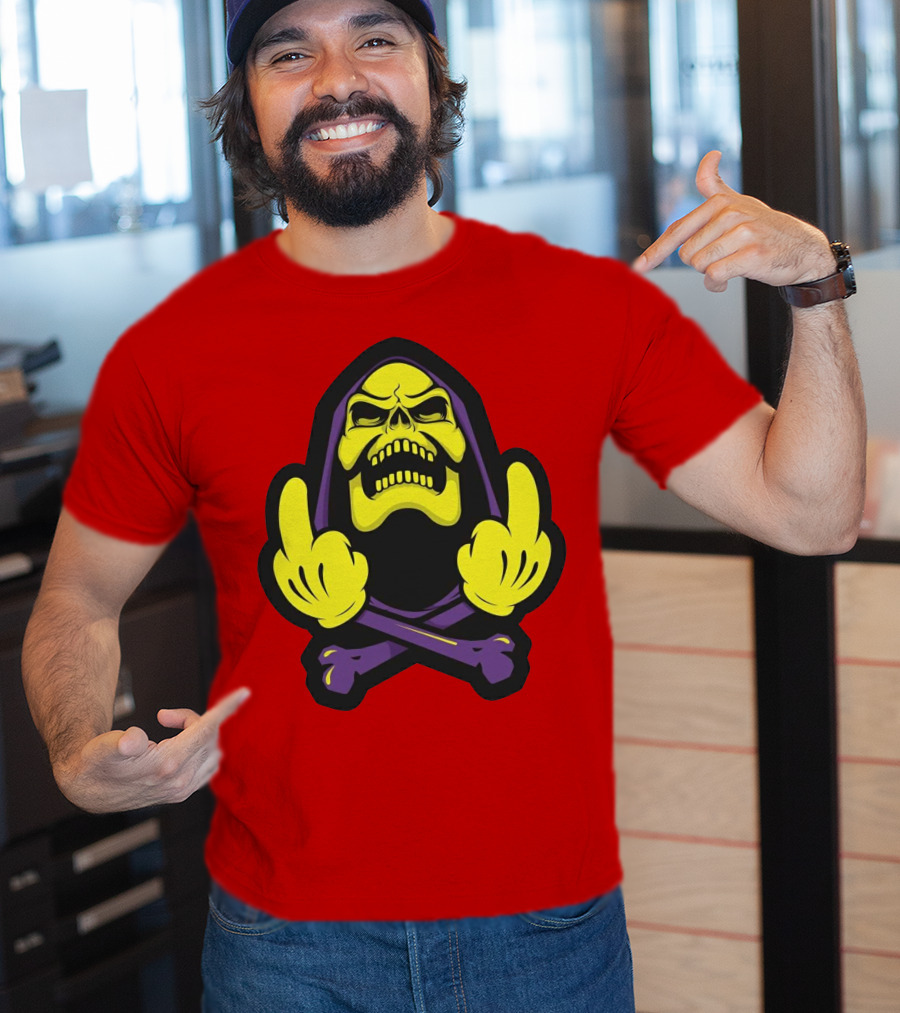 Skeletor Masters Of The Universe Skull Crossbones Gesture T-Shirt