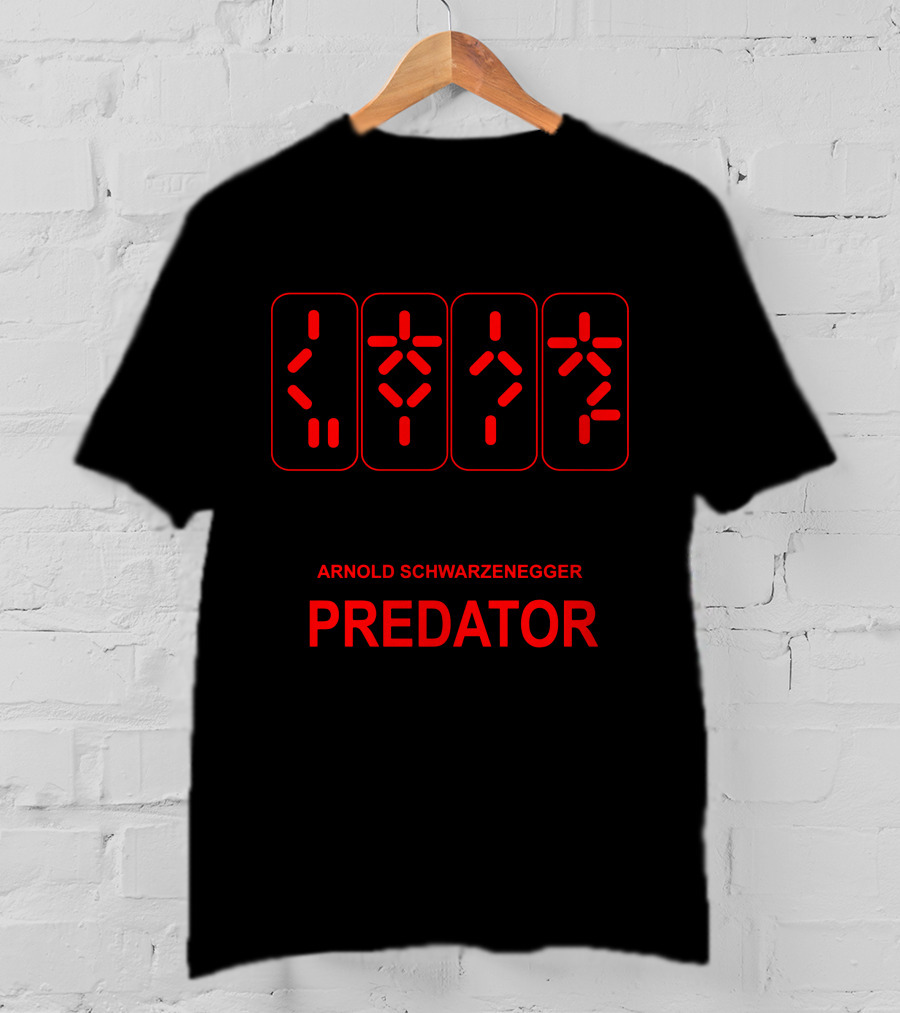 ARNOLD SCHWARZENEGGER PREDATOR Alien Symbols T-Shirt