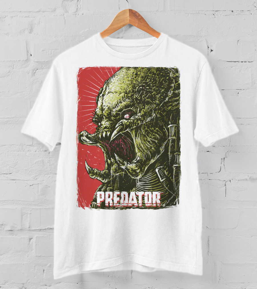 Predator Alien Creature Stylized Artwork Vintage Film T-Shirt