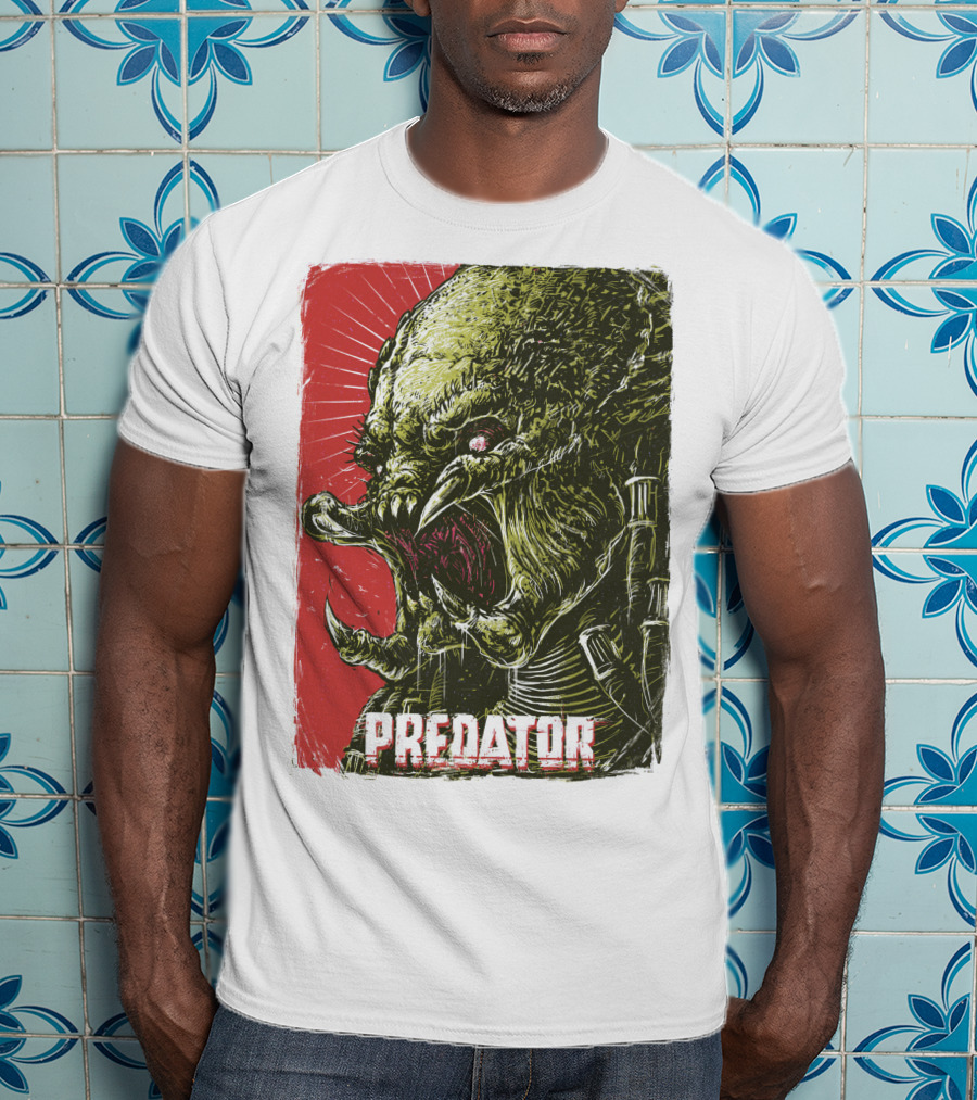 Predator Alien Creature Stylized Artwork Vintage Film T-Shirt
