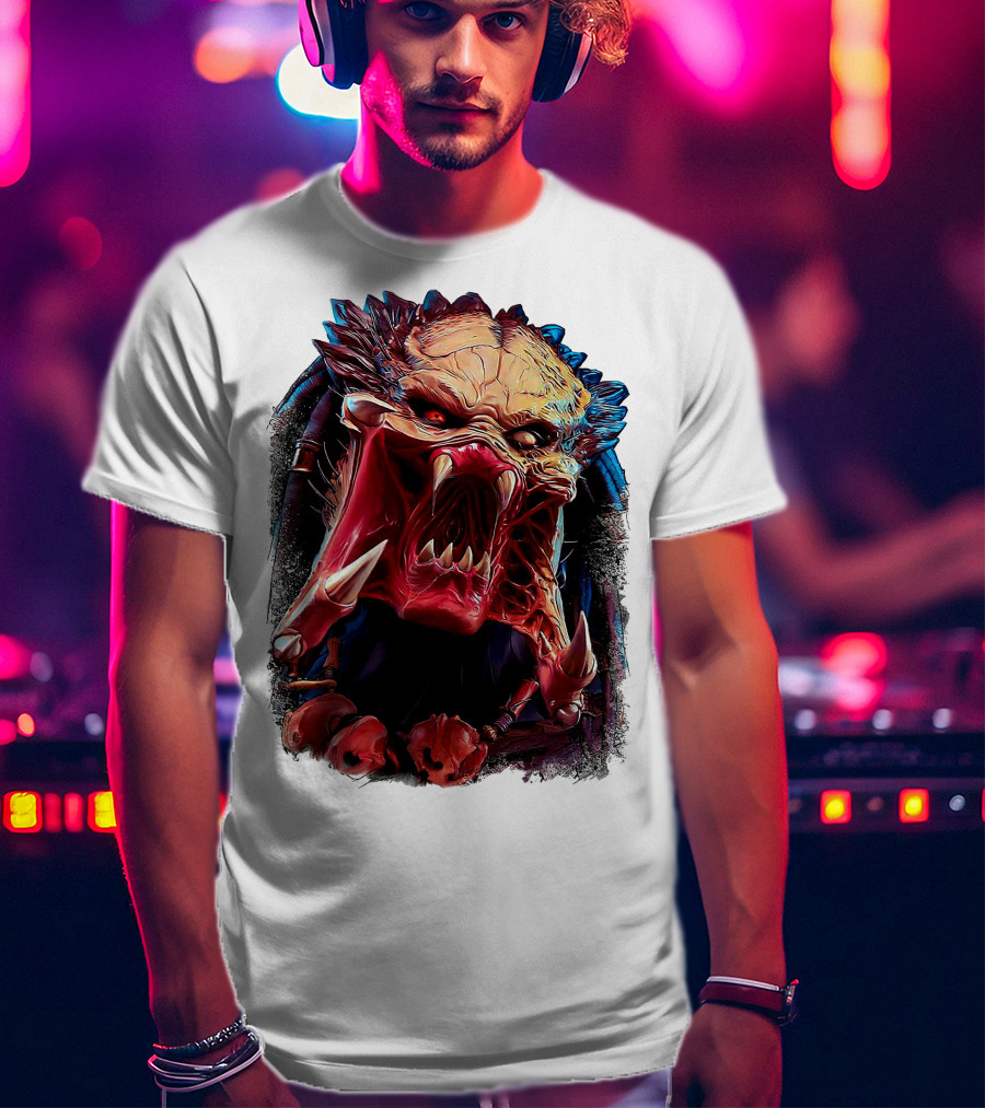 Predator Alien Creature Roaring Face T-Shirt