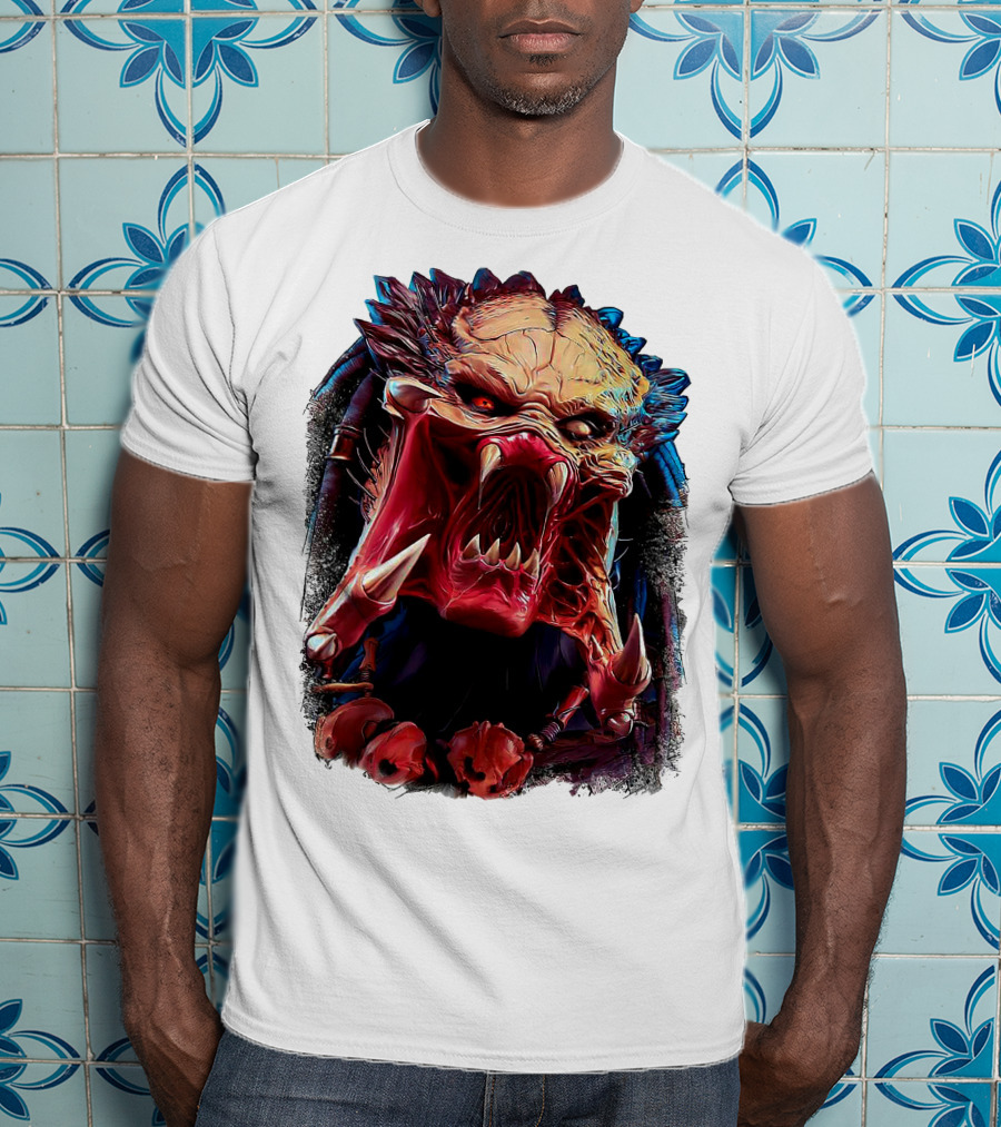 Predator Alien Creature Roaring Face T-Shirt