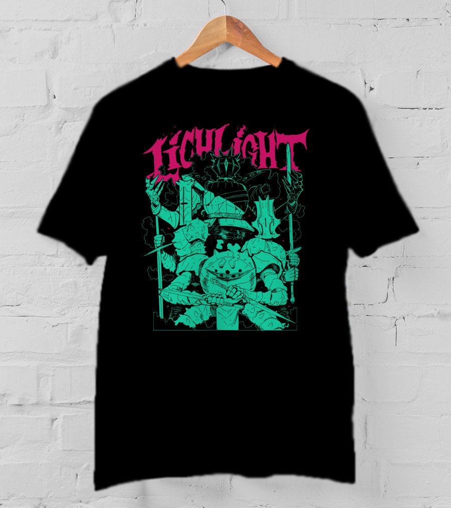 Lichlight Medieval Knight Skeleton Warrior T-Shirt
