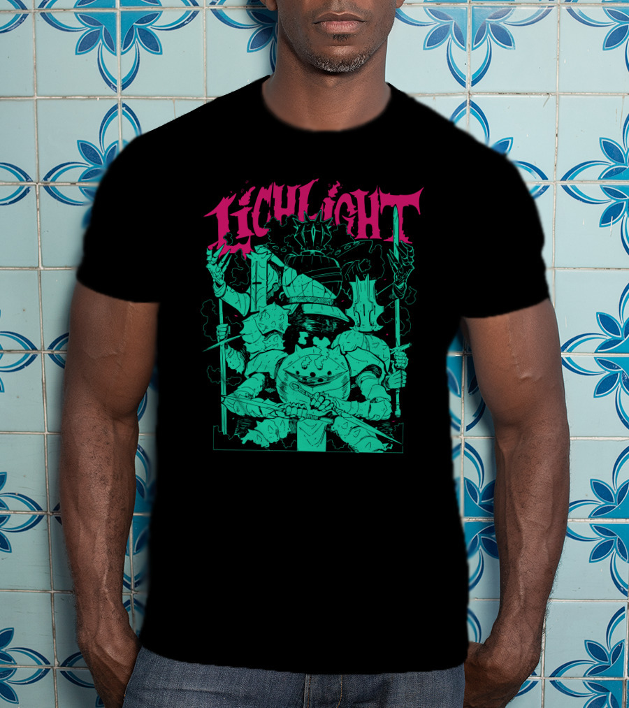 Lichlight Medieval Knight Skeleton Warrior T-Shirt