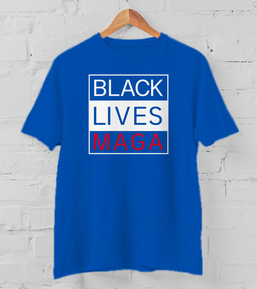 Black Lives Maga Textual Logo Design In Blue White And Red T-Shirt
