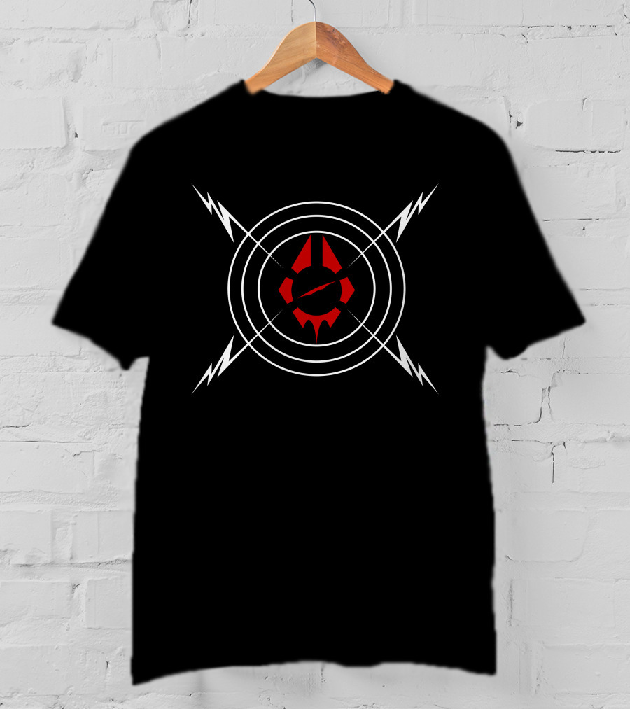 Radio Birdman Red And White Symbol With Lightning Rods T-Shirt