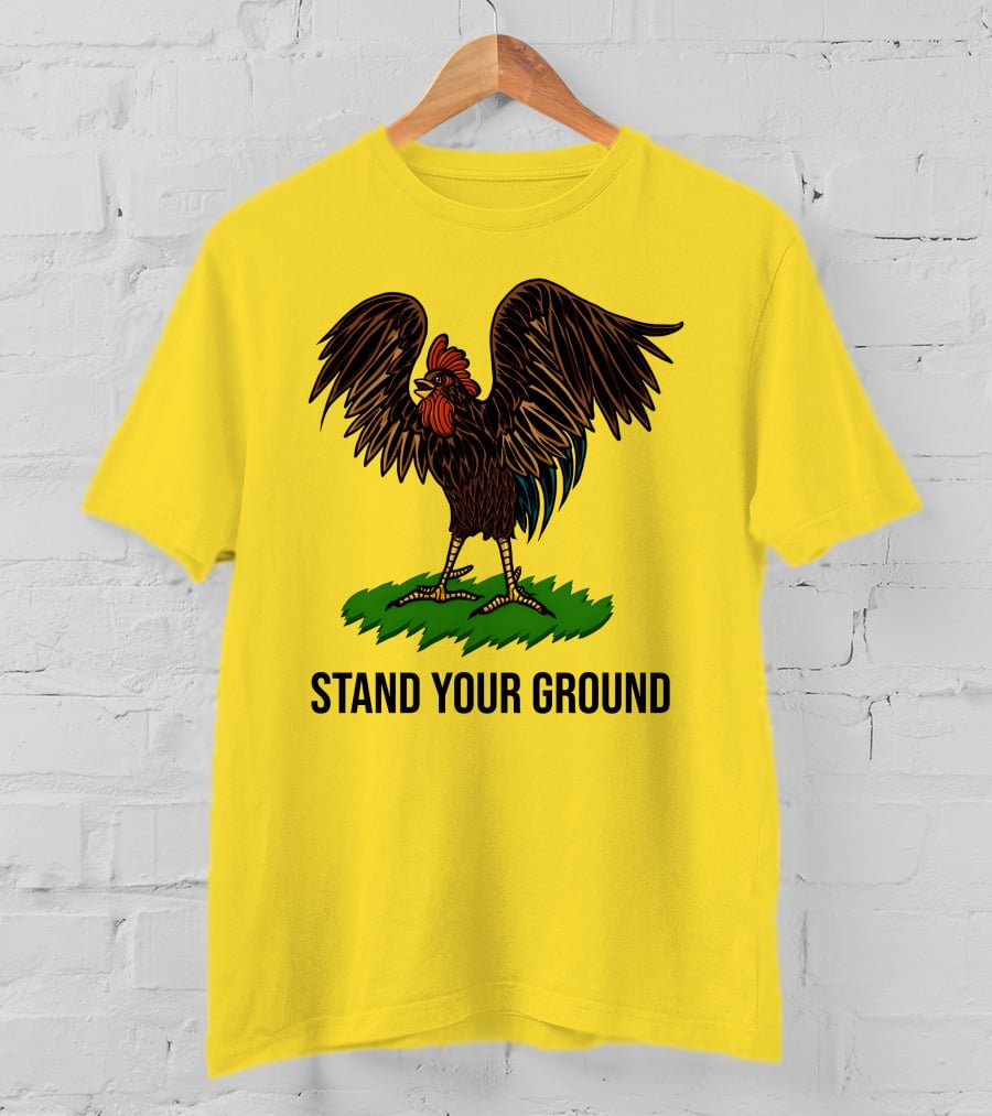 Stand Your Ground Rooster On Grass T-Shirt