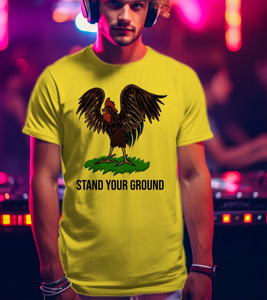 Stand Your Ground Rooster On Grass T-Shirt
