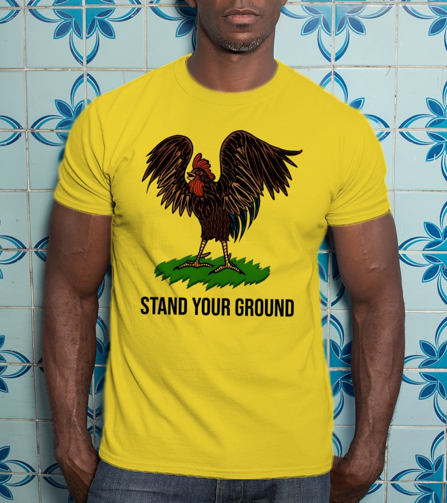 Stand Your Ground Rooster On Grass T-Shirt