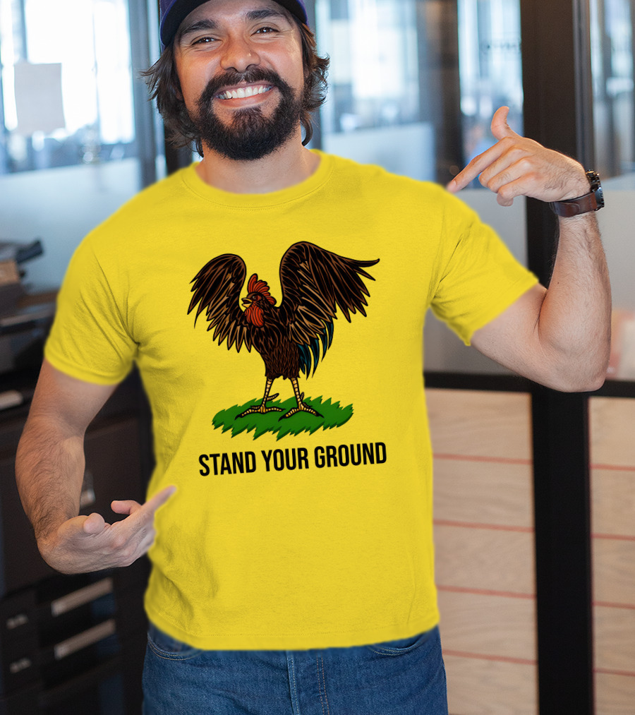 Stand Your Ground Rooster On Grass T-Shirt